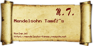Mendelsohn Tamás névjegykártya